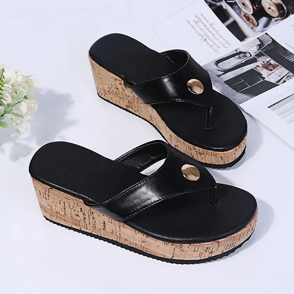 Women's Fashion Round Toe Platform Flip Flops 07149529C