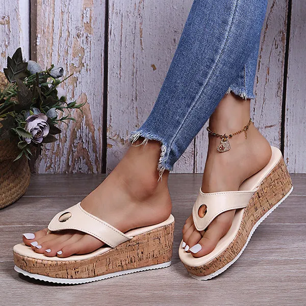 Women's Fashion Round Toe Platform Flip Flops 07149529C
