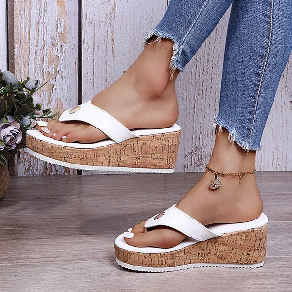 Women's Fashion Round Toe Platform Flip Flops 07149529C