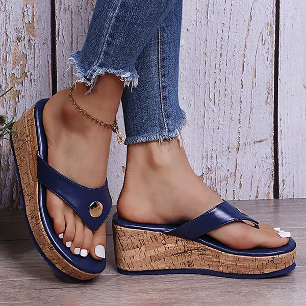 Women's Fashion Round Toe Platform Flip Flops 07149529C