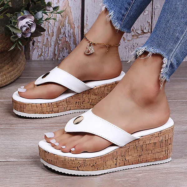 Women's Fashion Round Toe Platform Flip Flops 07149529C