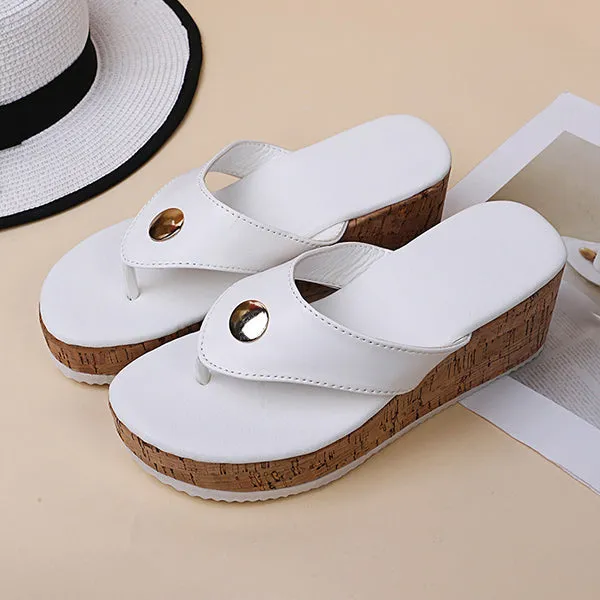 Women's Fashion Round Toe Platform Flip Flops 07149529C