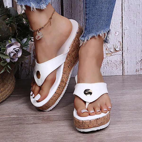Women's Fashion Round Toe Platform Flip Flops 07149529C