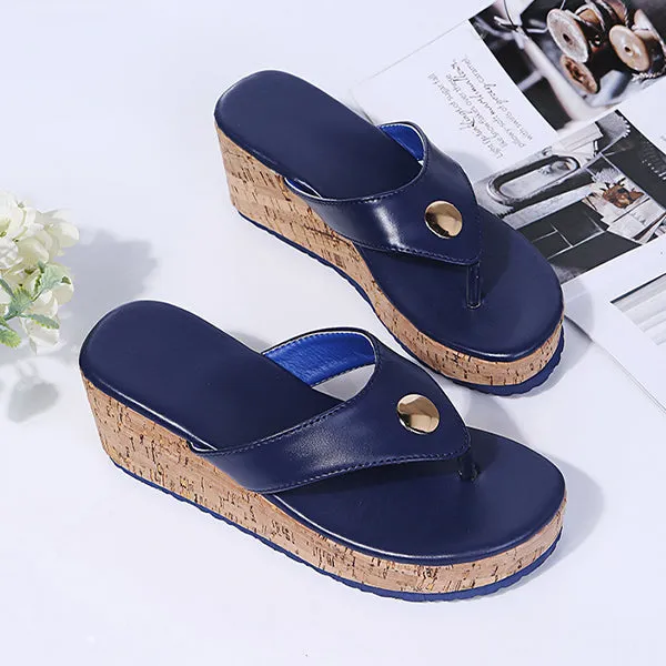 Women's Fashion Round Toe Platform Flip Flops 07149529C
