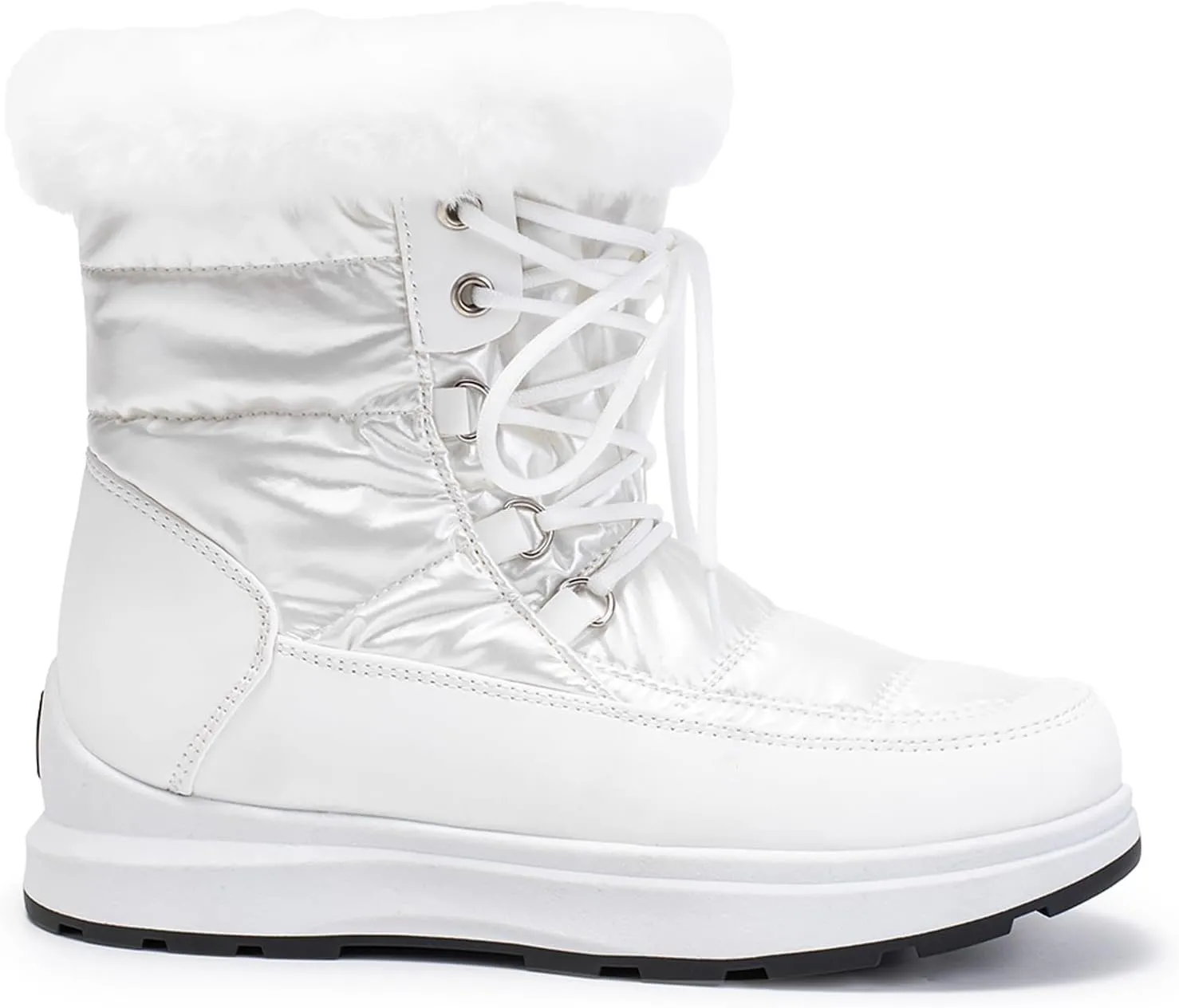 Women's Winter Snow Boots Waterproof Mid-Calf Booties Warm Faux Fur Lined Boots Anti-Slip Ankle Boots Walking Shoes
