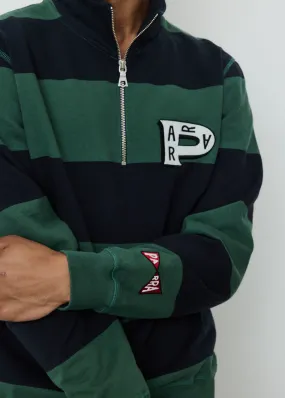 Worked P Striper Half Zip Sweatshirt