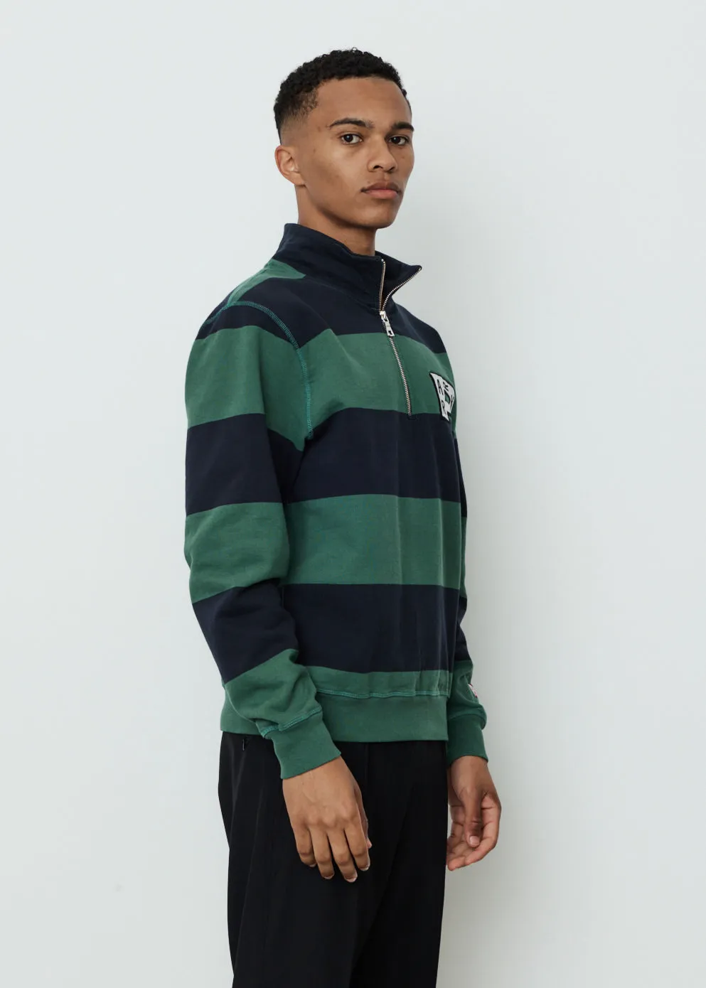 Worked P Striper Half Zip Sweatshirt
