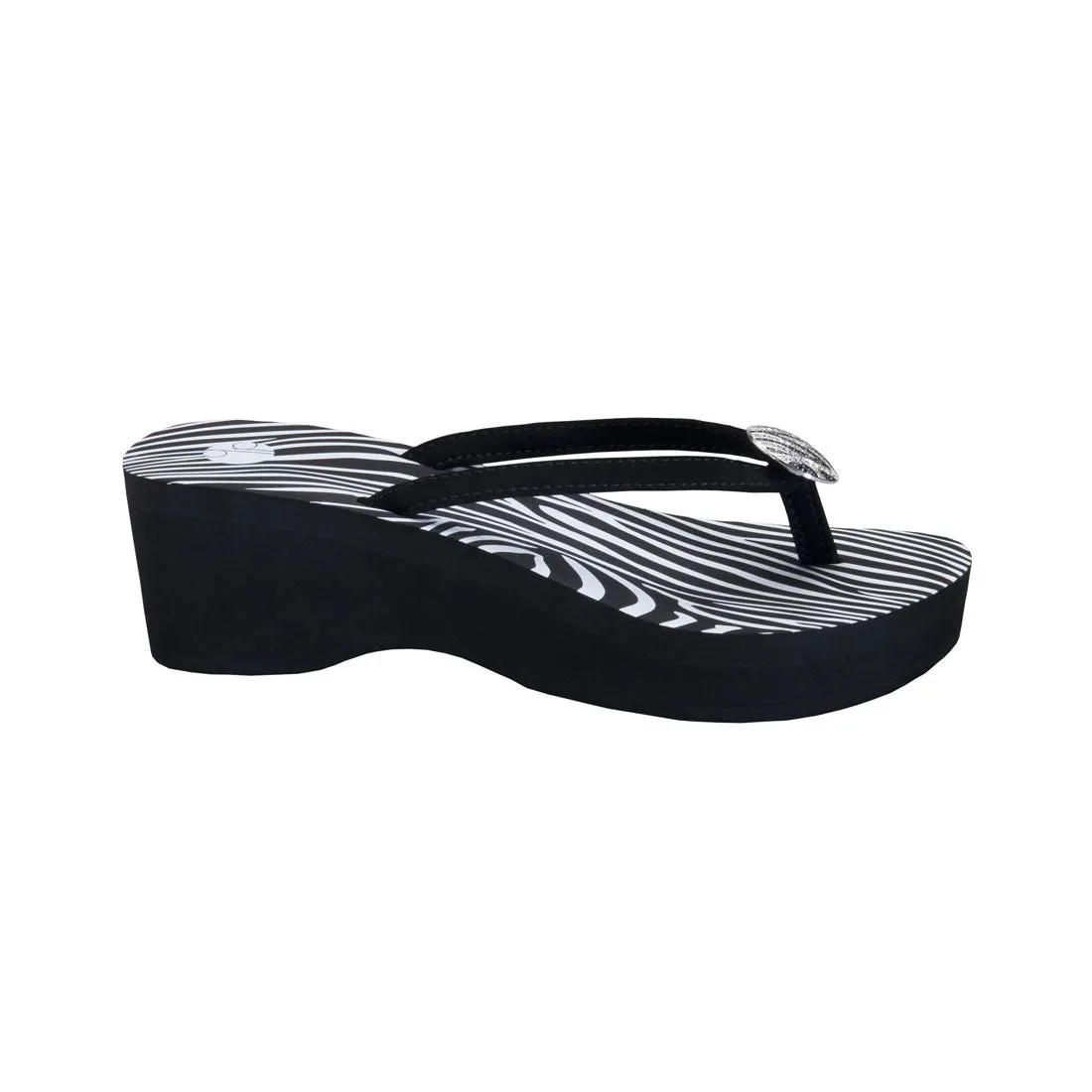 Zebra Platform Flip Flops